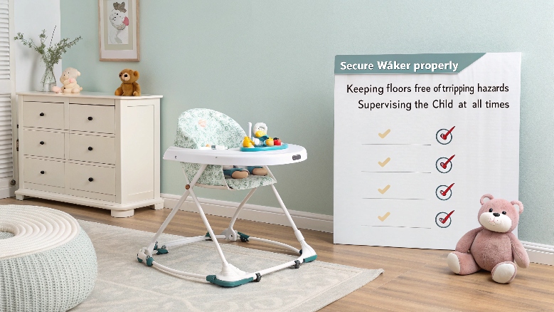 alt with keywords: Baby walker safety tips