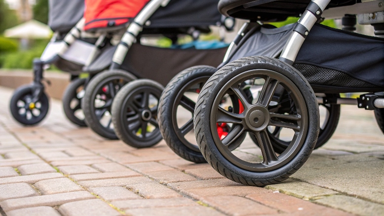 alt with keywords: Stroller wheel differences
