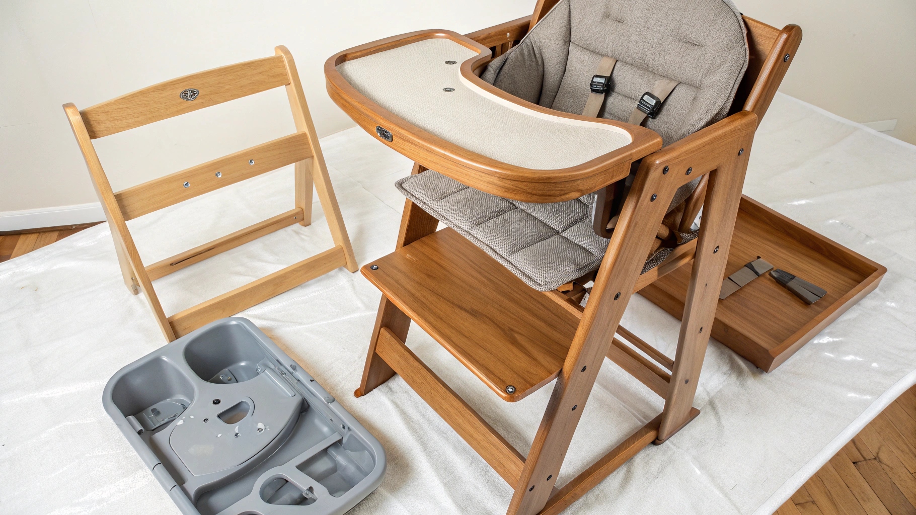 alt with keywords: High chair material components