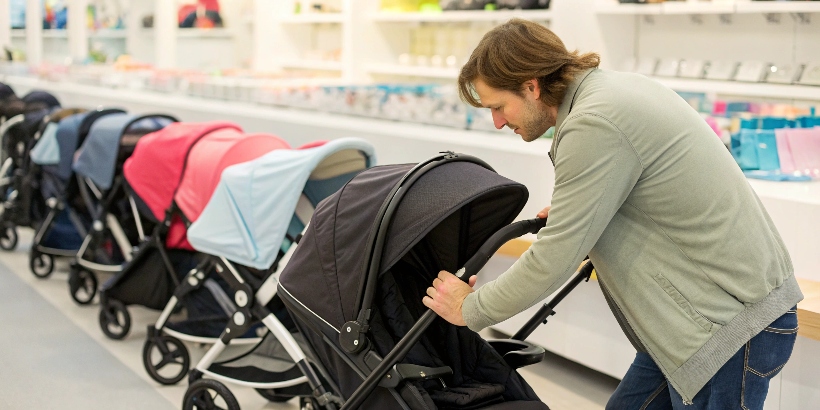 stroller folding and locking mechanism safety