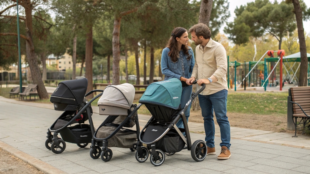 alt with keywords: Family considering stroller types for their lifestyle