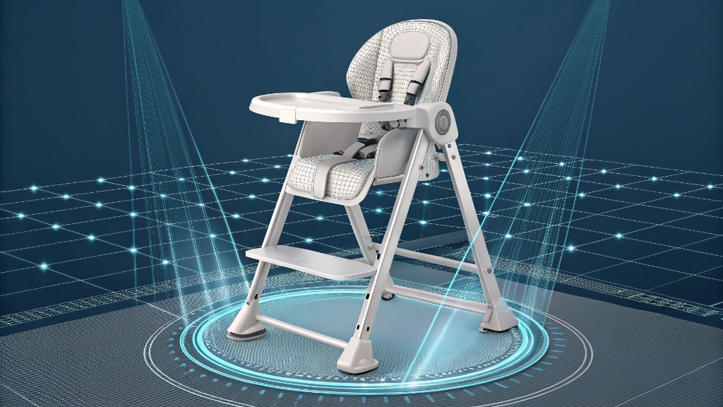 AI analyzing stress points on a high chair frame