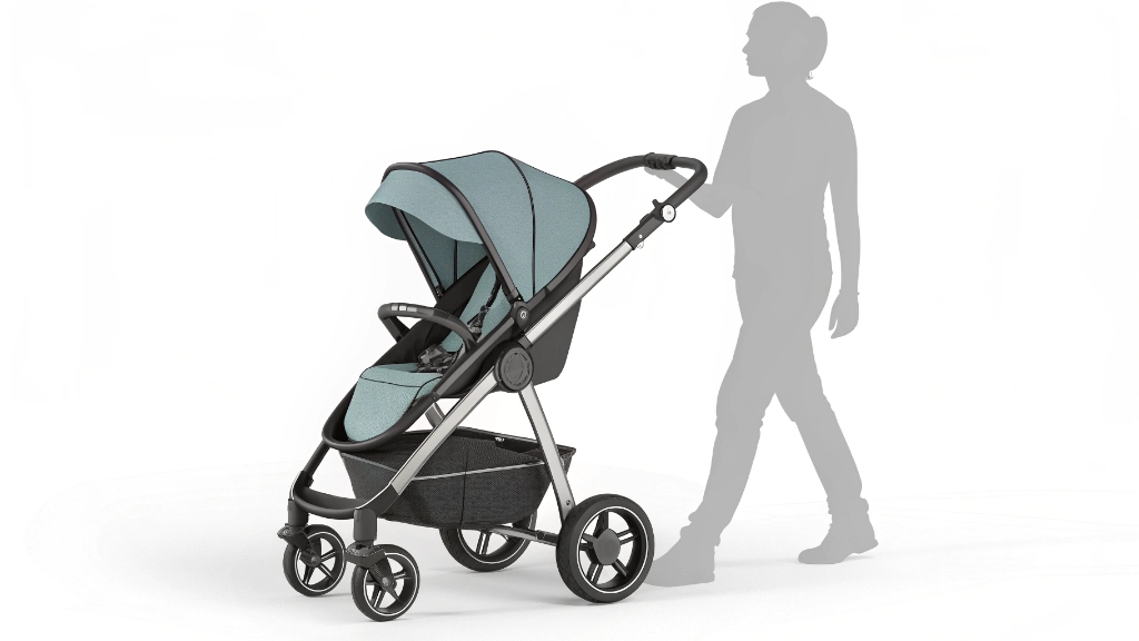 Ergonomic stroller design with human body outline overlays