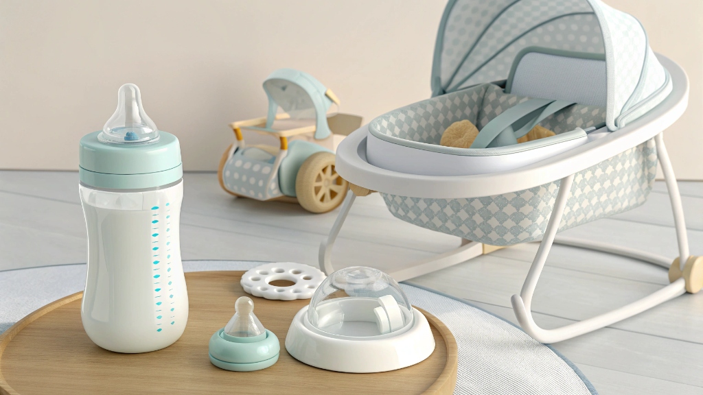 Illustration of a baby product with AI generated data overlay