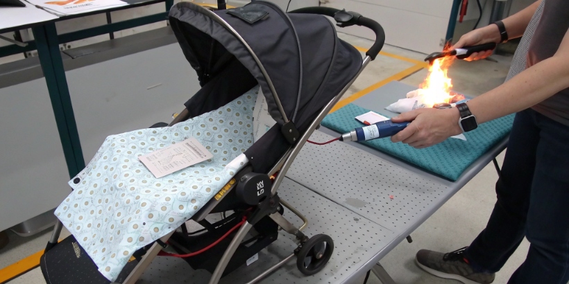 ASTM stroller fabric burn test