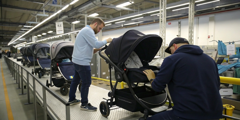 Factory stroller testing scene
